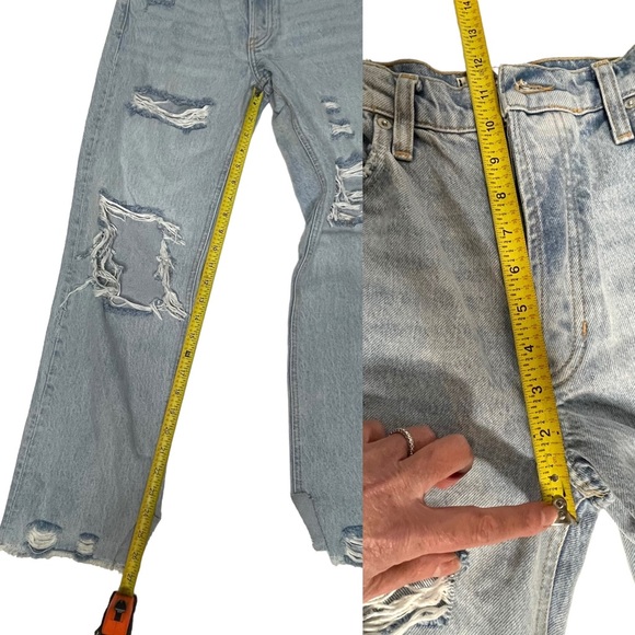 NWOT Free People High-Rise Distressed Tapered Baggy Boyfriend Jeans 25 - Picture 6 of 15